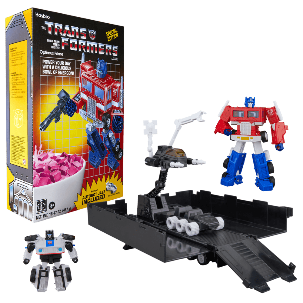Transformers Optimus Prime & Autobot Jazz Cereal Box Set