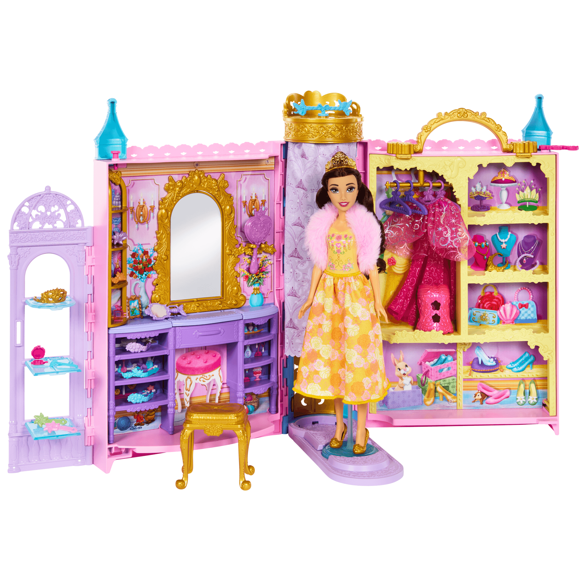 Disney Princesa Conjunto de Brinquedo Armário Mágico com Boneca Bella