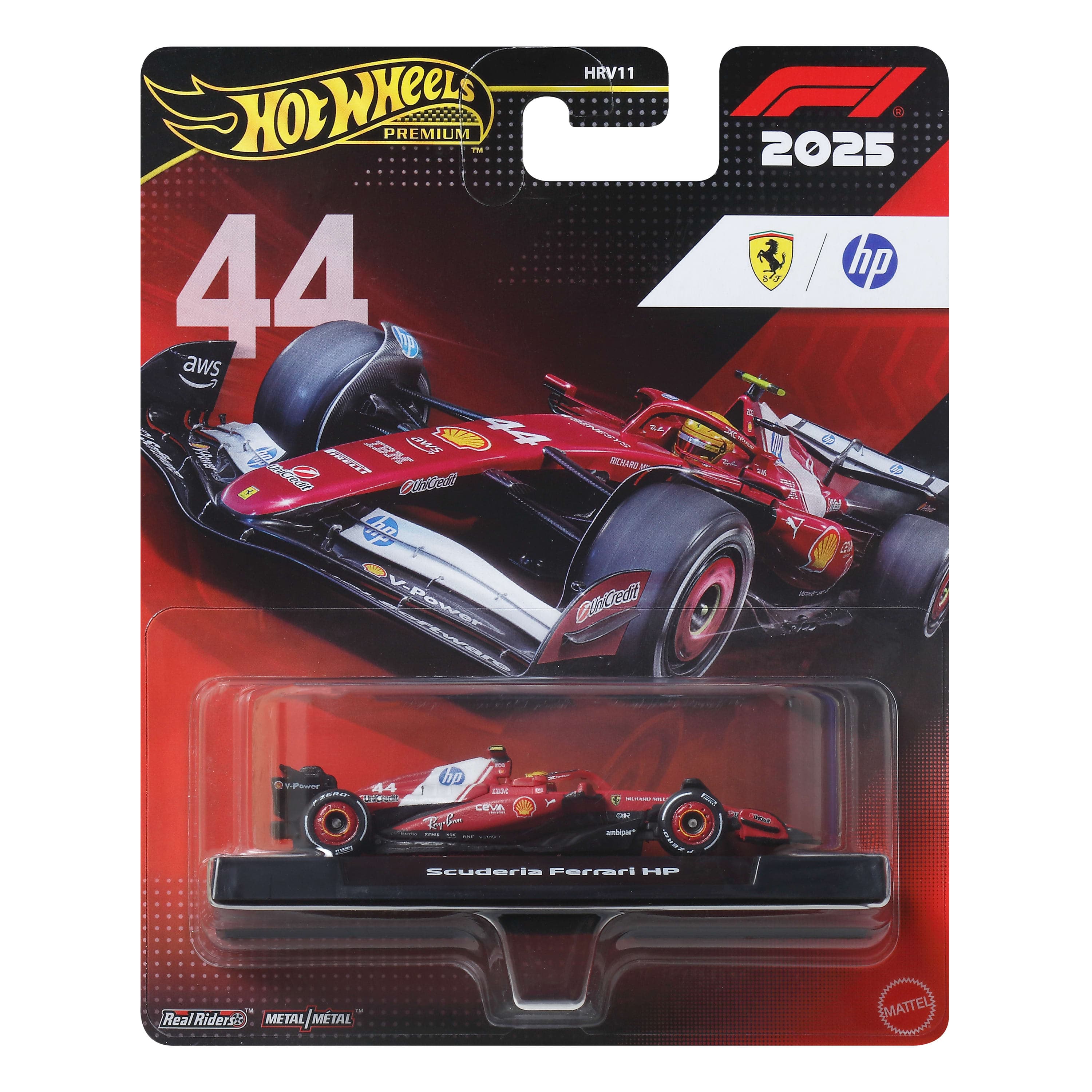 Hot Wheels Collector Vehículo de Colección Equipo Scuderia Ferrari HP Formula 1 Lewis Hamilton