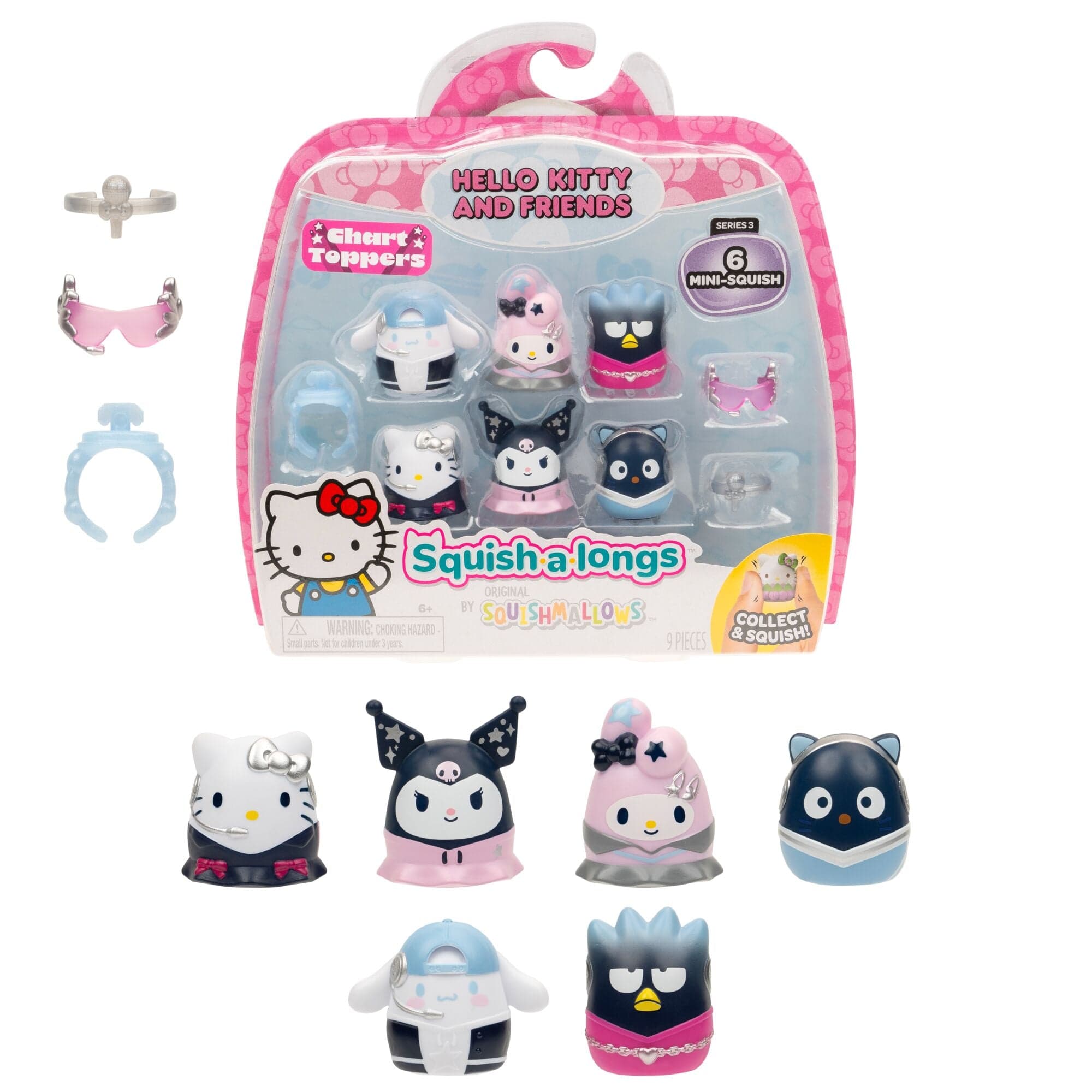 Squish-a-longs Hello Kitty and Friends Chart Toppers 6-Pack