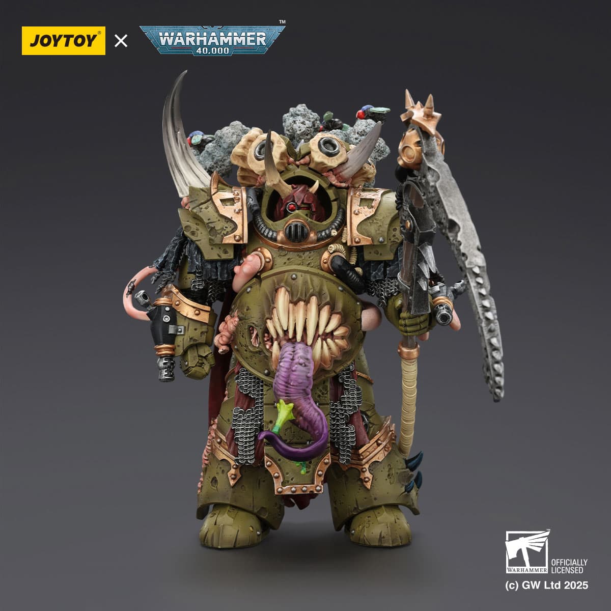 Death Guard Deathshroud Terminators Champion with Manreaper and Plaguespurter Gauntlets