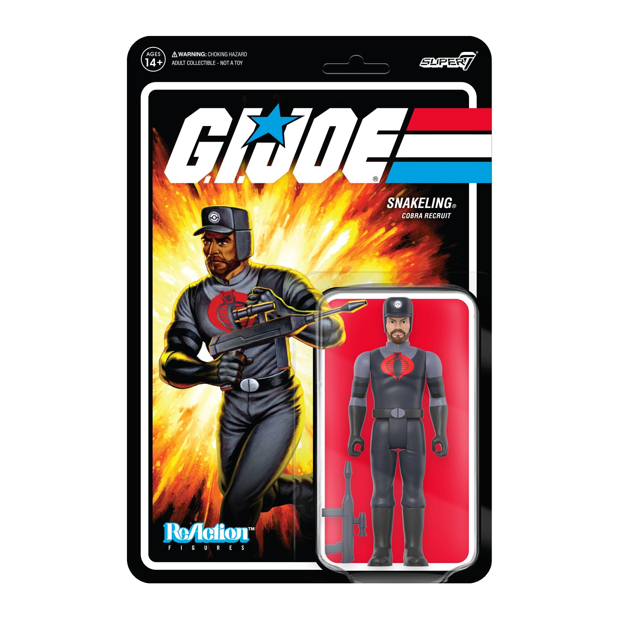 Gambar produk G.I. Joe ReAction Figures Wave 3 - Cobra Snakeling Factory Worker Beard (Tan)